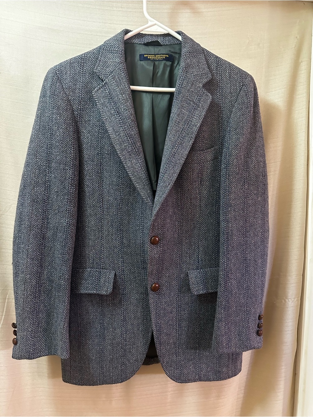 Vintage Brooks Brothers Brooksgate Wool Herringbone Tweed Mens Blazer Sport Coat